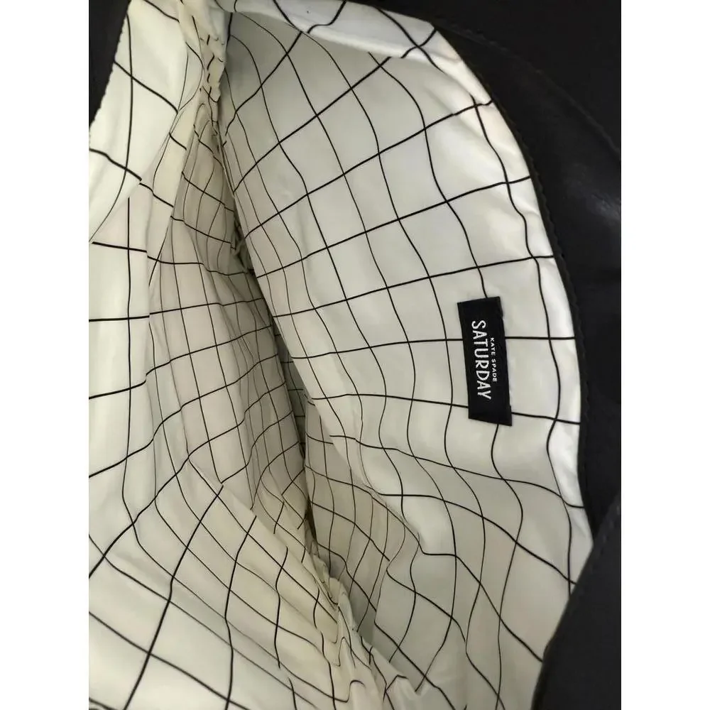 Kate Spade Black and White Striped Crossbody Saturday Bag